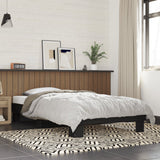 Vidaxl bedframe bewerkt hout en metaal zwart 90x190 cm