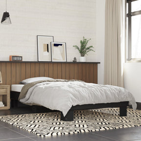Vidaxl bedframe bewerkt hout en metaal zwart 90x190 cm