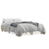 Vidaxl bedframe bewerkt hout metaal sonoma eikenkleurig 120x190 cm