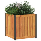 Vidaxl plantenbak 45x45x44 cm massief acaciahout en staal