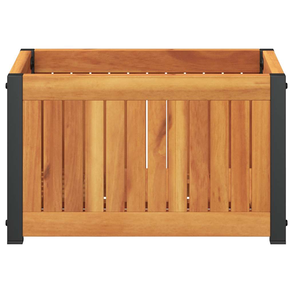 Vidaxl plantenbak 45x30x27,5 cm massief acaciahout en staal