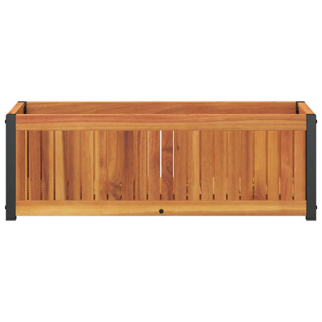 Vidaxl plantenbak 80x30x27,5 cm massief acaciahout en staal