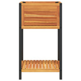 Vidaxl plantenbak met schap 45x45x80 cm massief acaciahout en staal