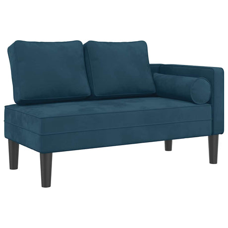 Vidaxl chaise longue met kussens fluweel blauw