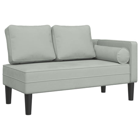 Vidaxl chaise longue met kussens fluweel lichtgrijs