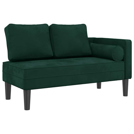 Vidaxl chaise longue met kussens fluweel donkergroen