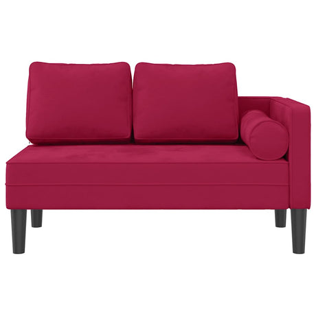 Vidaxl chaise longue met kussens fluweel wijnrood