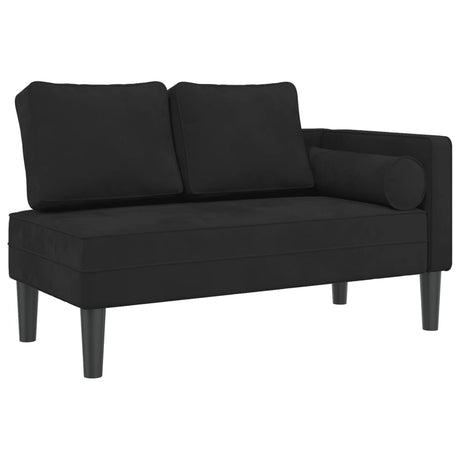 Vidaxl chaise longue met kussens fluweel zwart