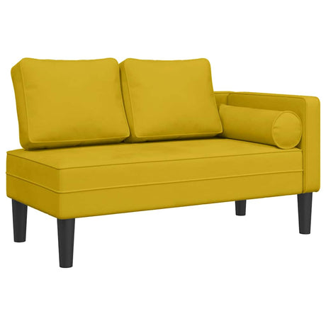 Vidaxl chaise longue met kussens fluweel geel