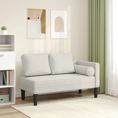 Vidaxl chaise longue met kussens fluweel crèmekleurig