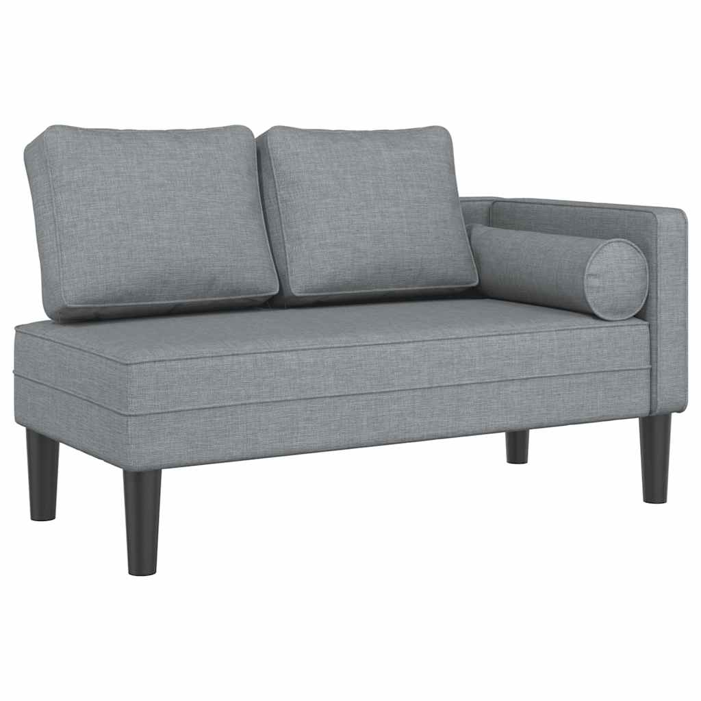 Vidaxl chaise longue met kussens stof lichtgrijs