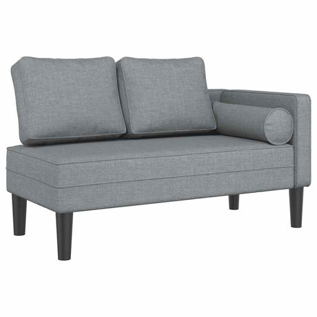Vidaxl chaise longue met kussens stof lichtgrijs