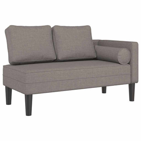 Vidaxl chaise longue met kussens stof taupe