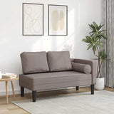 Vidaxl chaise longue met kussens stof taupe