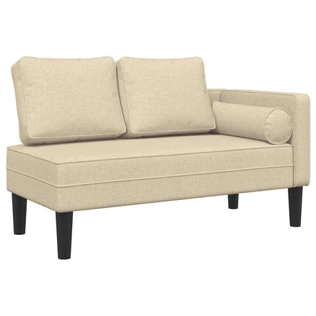 Vidaxl chaise longue met kussens stof crèmekleurig