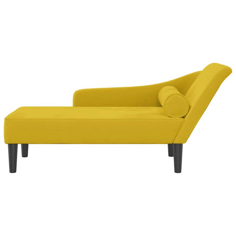 Vidaxl chaise longue met kussens fluweel geel