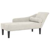 Vidaxl chaise longue met kussens fluweel crèmekleurig
