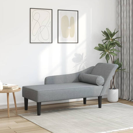 Vidaxl chaise longue met kussens stof lichtgrijs