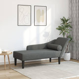 Vidaxl chaise longue met kussens stof donkergrijs