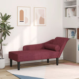 Vidaxl chaise longue met kussens stof wijnrood