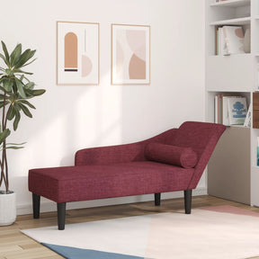 Vidaxl chaise longue met kussens stof wijnrood