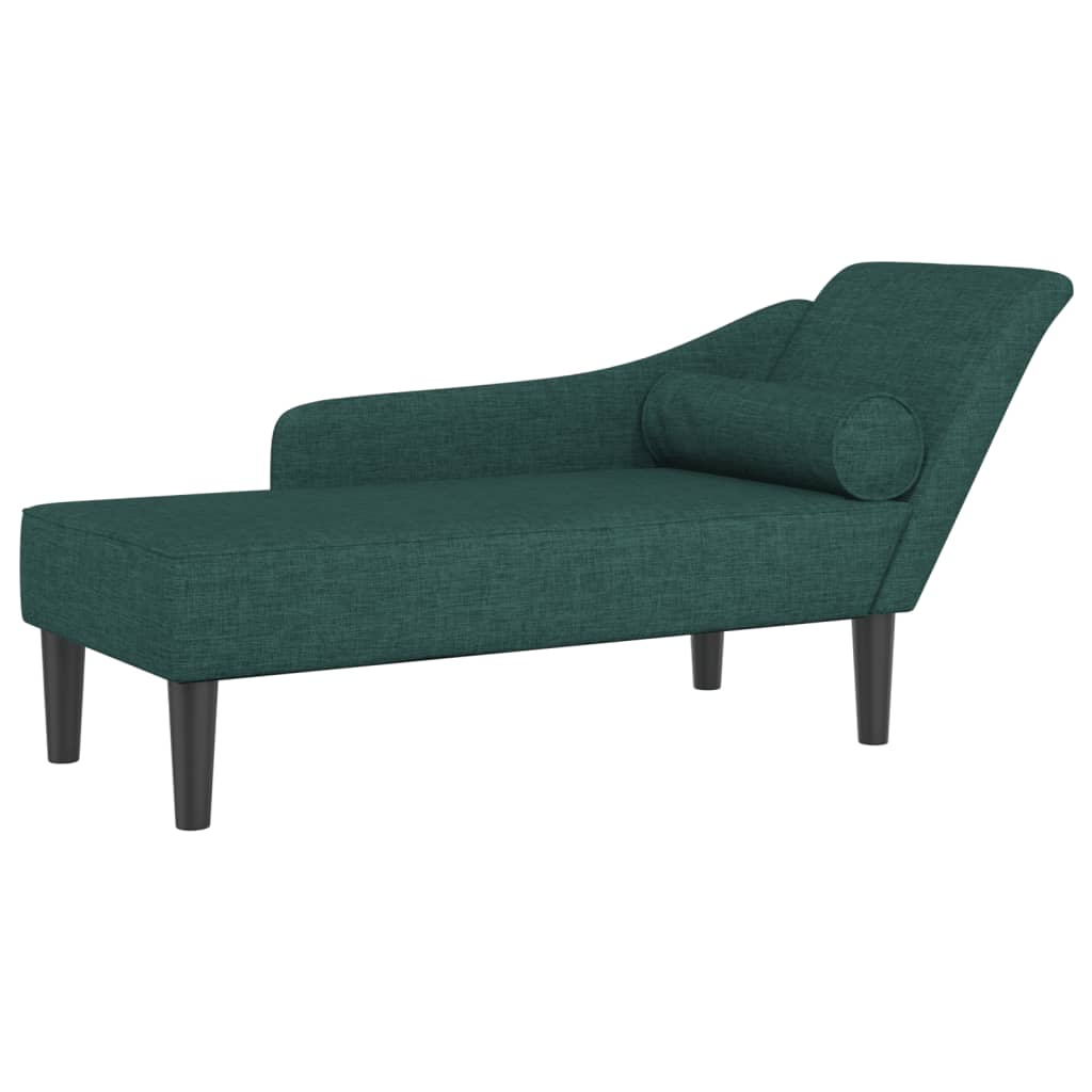 Vidaxl chaise longue met kussens stof donkergroen
