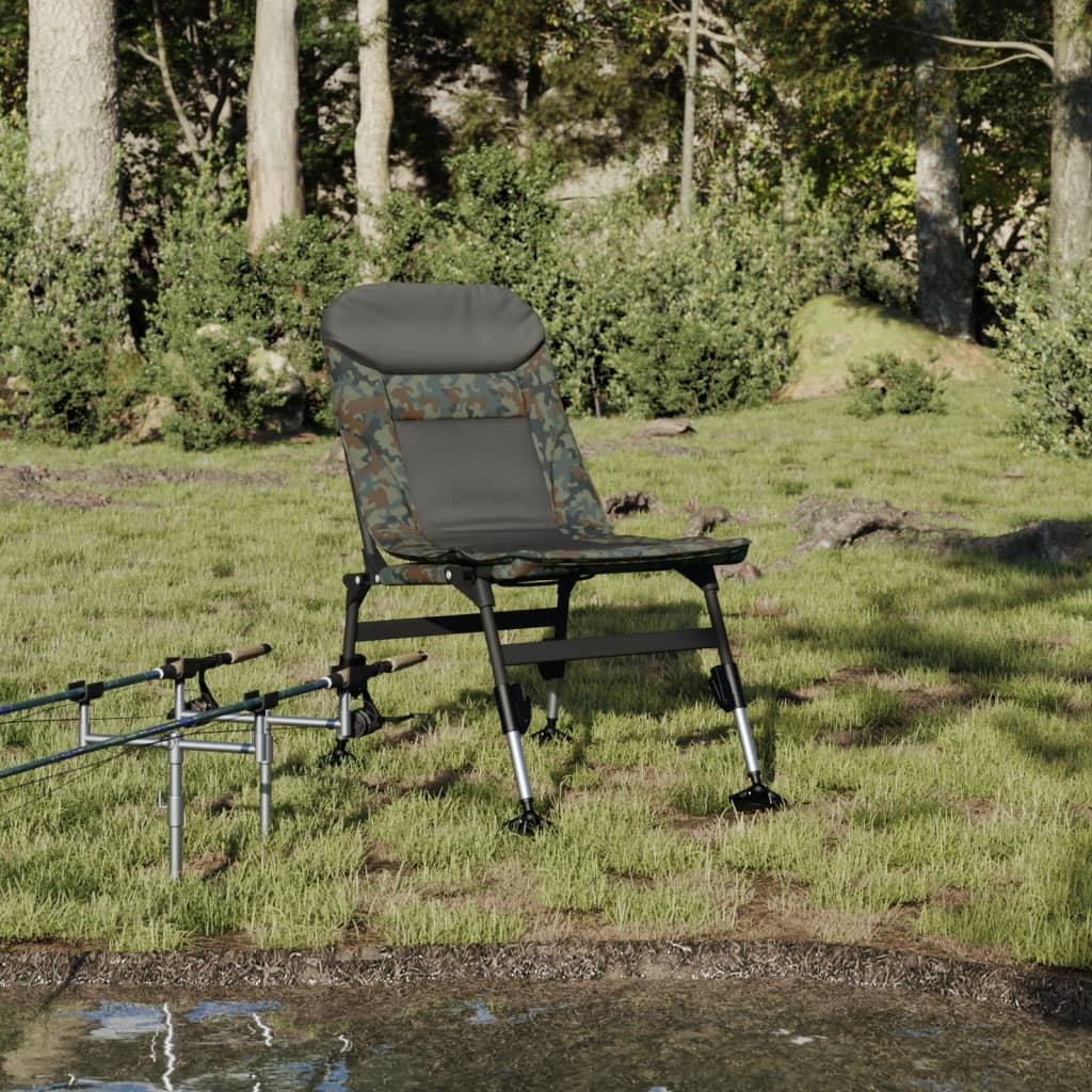 Vidaxl visstoel met verstelbare modderpoten inklapbaar camouflage