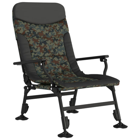 Vidaxl visstoel met armleuning inklapbaar camouflage