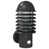 Vidaxl buitenwandlamp met sensor roestvrij staal zwart