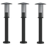 Vidaxl vloerlamp voor buiten 3 st 60 cm roestvrij staal zwart