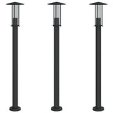 Vidaxl vloerlamp voor buiten 3 st 100 cm roestvrij staal zwart