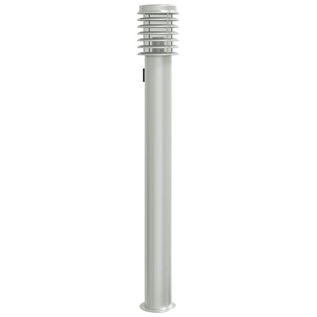 Vidaxl buitenvloerlamp met stopcontact 110 cm roestvrijstaal zilver