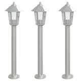 Vidaxl vloerlamp voor buiten 3 st 80 cm roestvrijstaal zilverkleurig