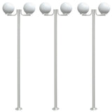 Vidaxl buitenvloerlampen 3 st 215 cm roestvrij staal zilverkleurig