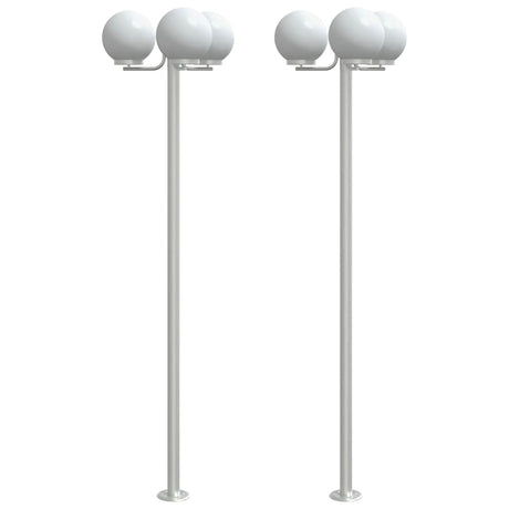 Vidaxl vloerlamp voor buiten 2 st 215 cm roestvrij staal zilverkleurig