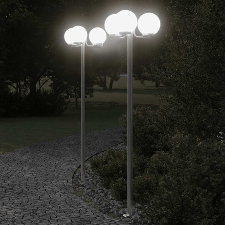 Vidaxl vloerlamp voor buiten 2 st 215 cm roestvrij staal zilverkleurig