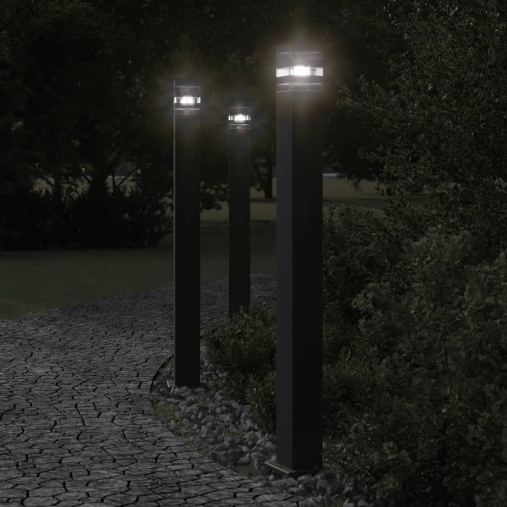 Vidaxl vloerlampen voor buiten 3 st 110 cm aluminium zwart