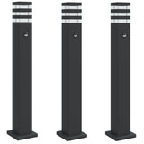 Vidaxl vloerlampen voor buiten 3 st met sensor 80 cm aluminium zwart