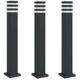 Vidaxl buitenvloerlampen 3 st met stopcontact 80 cm aluminium zwart