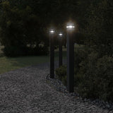 Vidaxl buitenvloerlampen 3 st met stopcontact 110 cm aluminium zwart