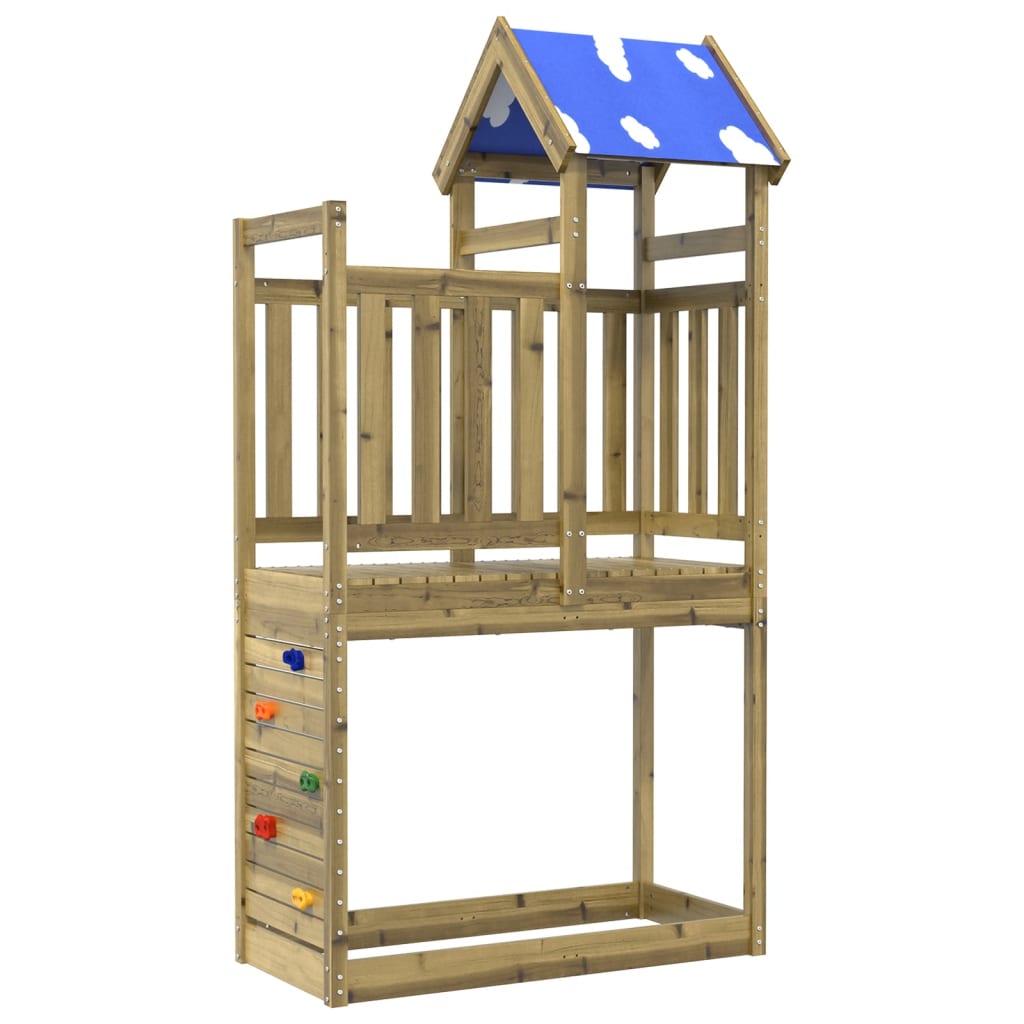 Vidaxl Play Tower s skalní stěnou 110.5x52,5x215 cm Impregnované dřevo