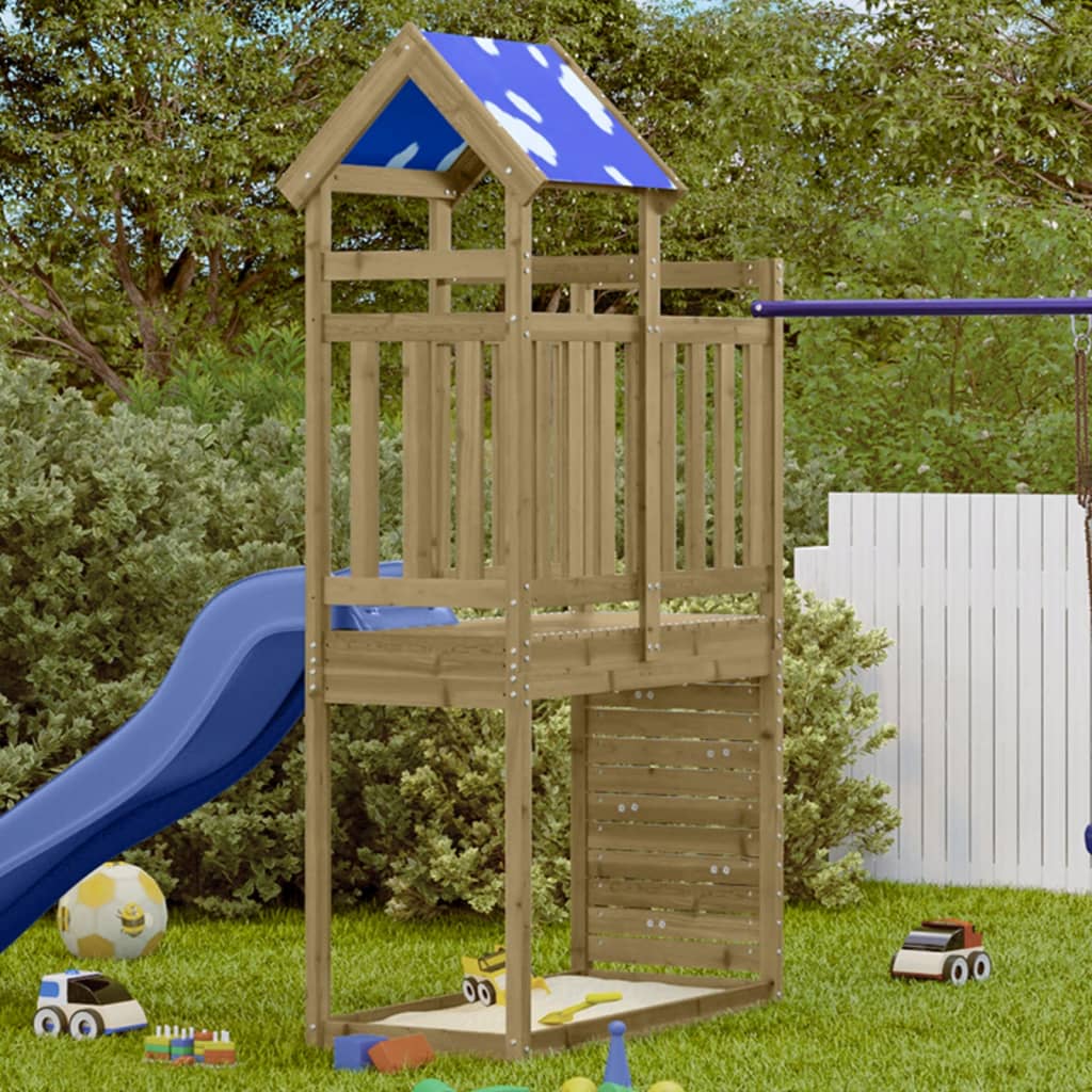 Vidaxl Play Tower s skalní stěnou 110.5x52,5x215 cm Impregnované dřevo