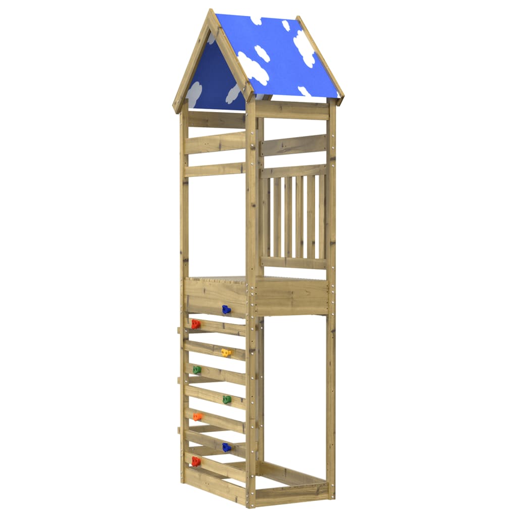 Vidaxl Play Tower con pared de escalada 85x52.5x265 cm de madera impregnada