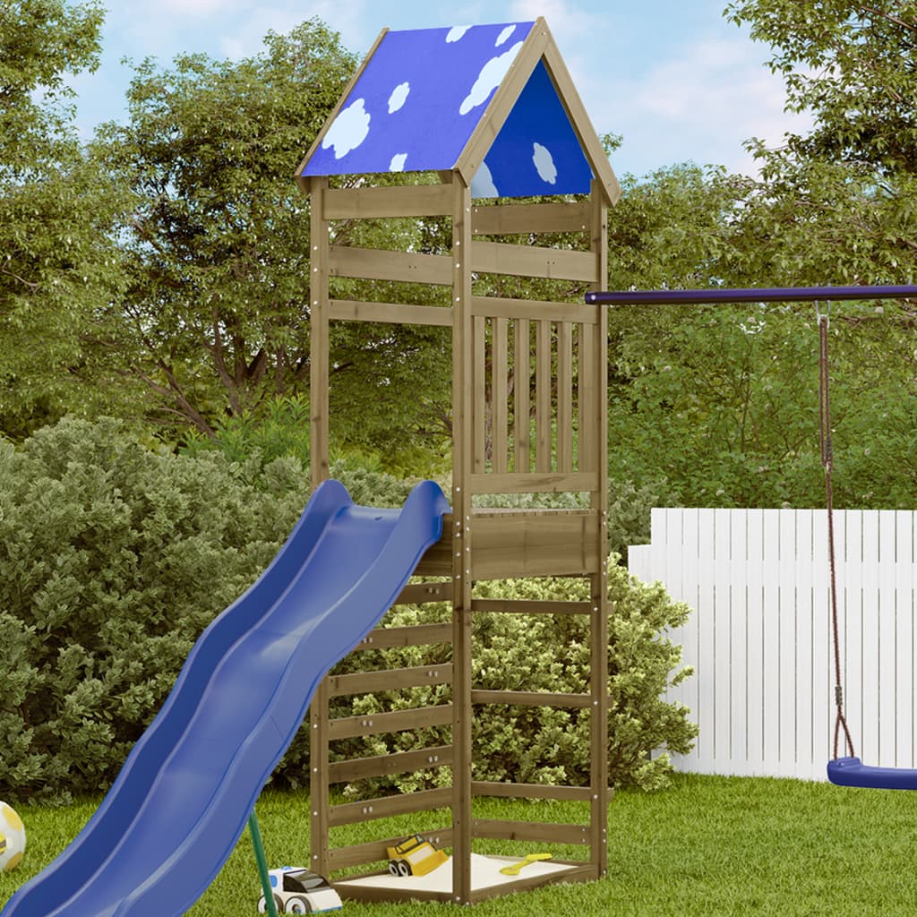 Vidaxl Play Tower con pared de escalada 85x52.5x265 cm de madera impregnada