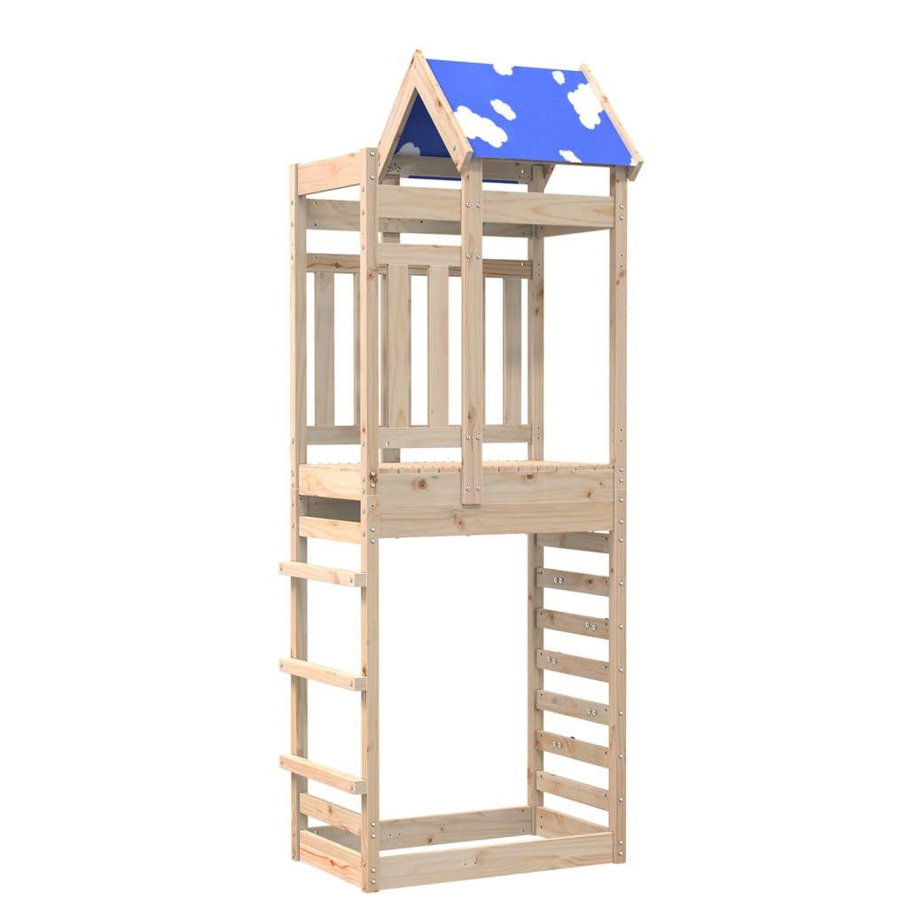 Vidaxl Play tower with rock wall 85x52.5x239 cm solid pine