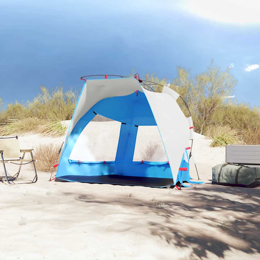 Vidaxl strandtent 2-persoons waterdicht snelontgrendeling azuurblauw