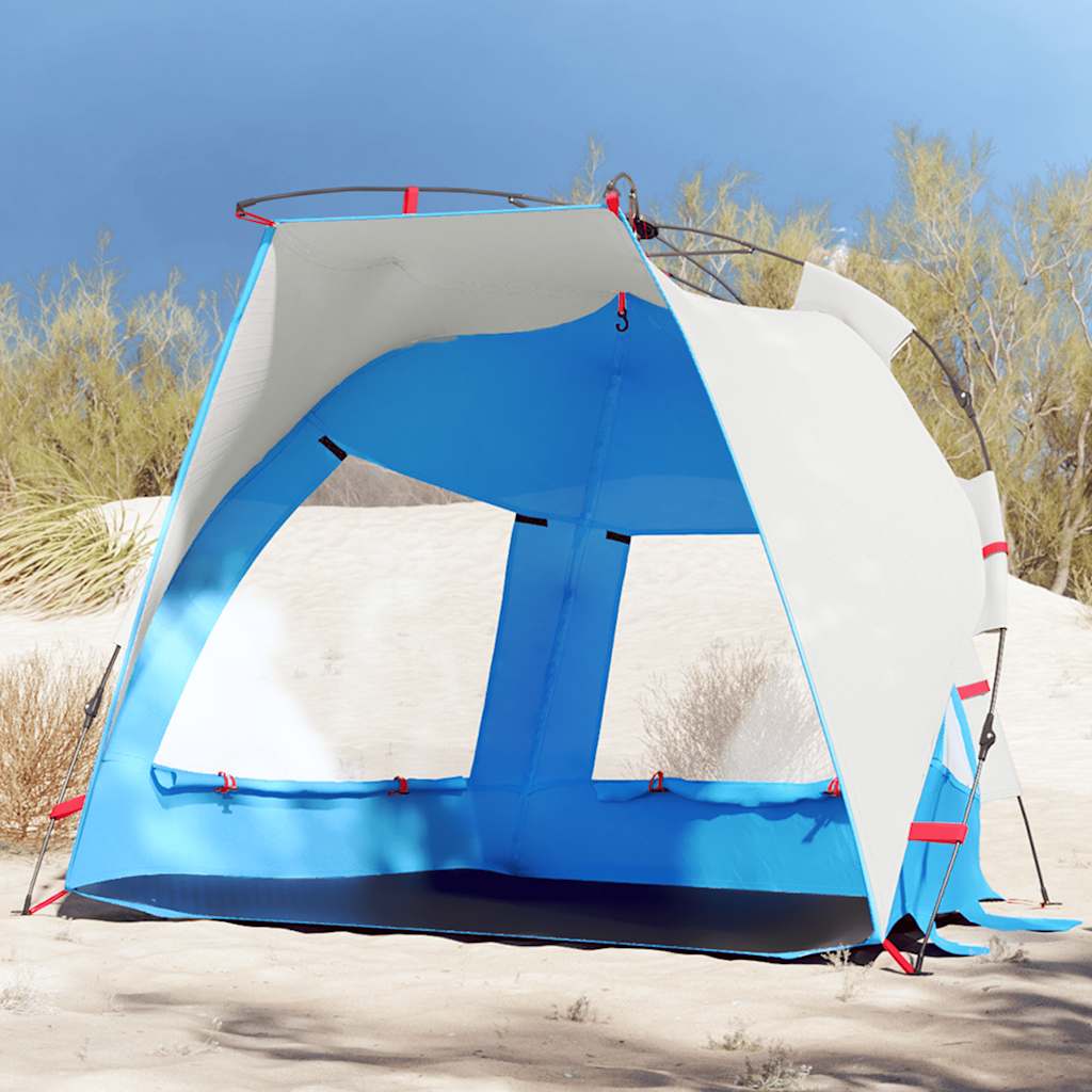 Vidaxl Beach Tent de 2 personas impermeables a la liberación rápida Azure Azure Blue