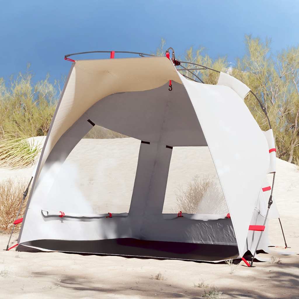 Vidaxl Beach Tenda per 2 persone impermeabile a rilascio rapido grigio