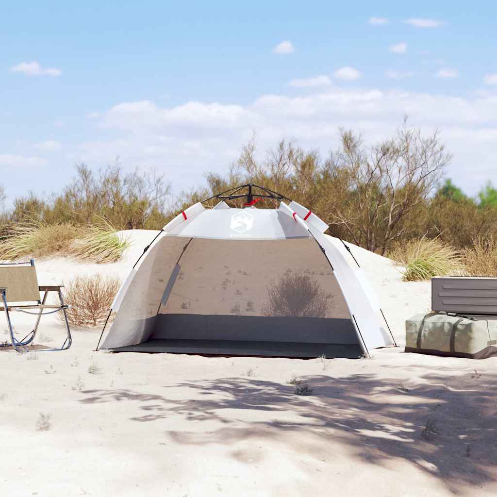 Vidaxl strandtent 2-persoons waterdicht snelontgrendeling grijs