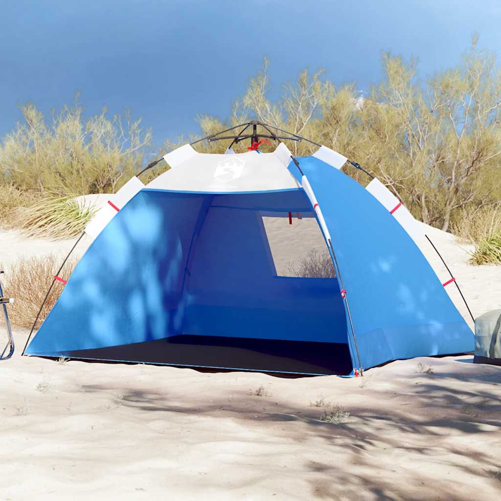 Vidaxl Beach Tenda per 2 persone impermeabile a rilascio rapido azzurro blu azzurro